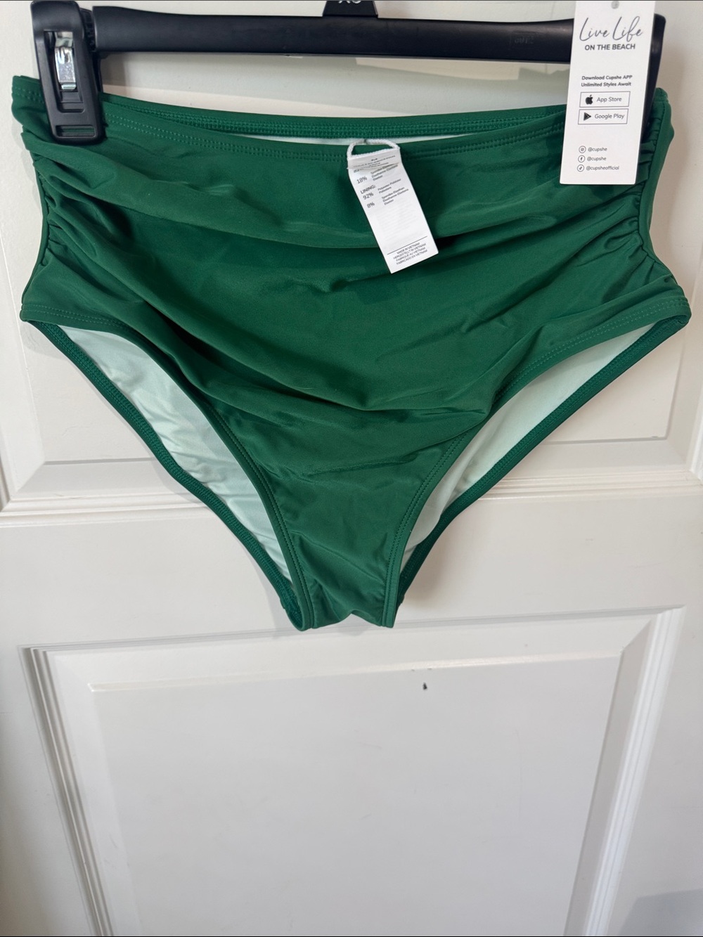 Cupshe Emerald Green Twist-Front High-Waist Bikini - Picture 2 of 3